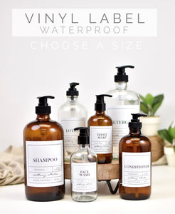 Bathroom Label - Choose Your Size - Apothecary Style