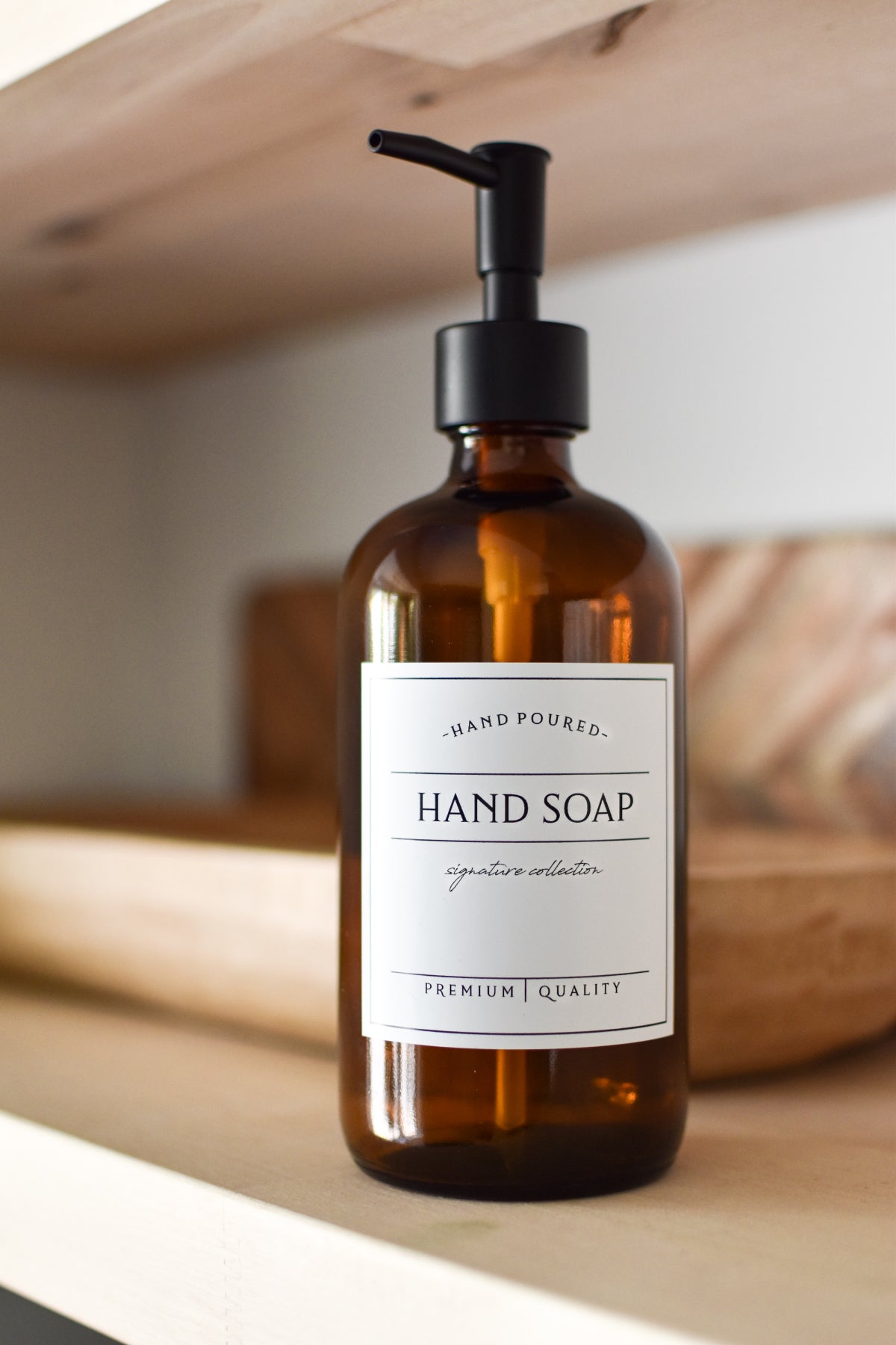 16oz Hand Soap bottle - Amber Glass - Signature Style