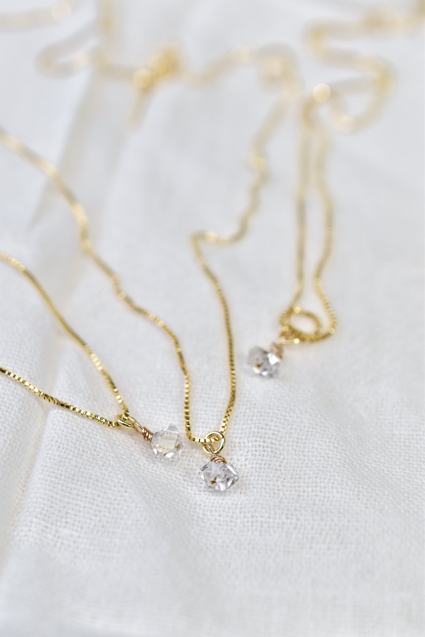 Herkimer Diamond Necklace - Gold-Filled Adjustable Chain